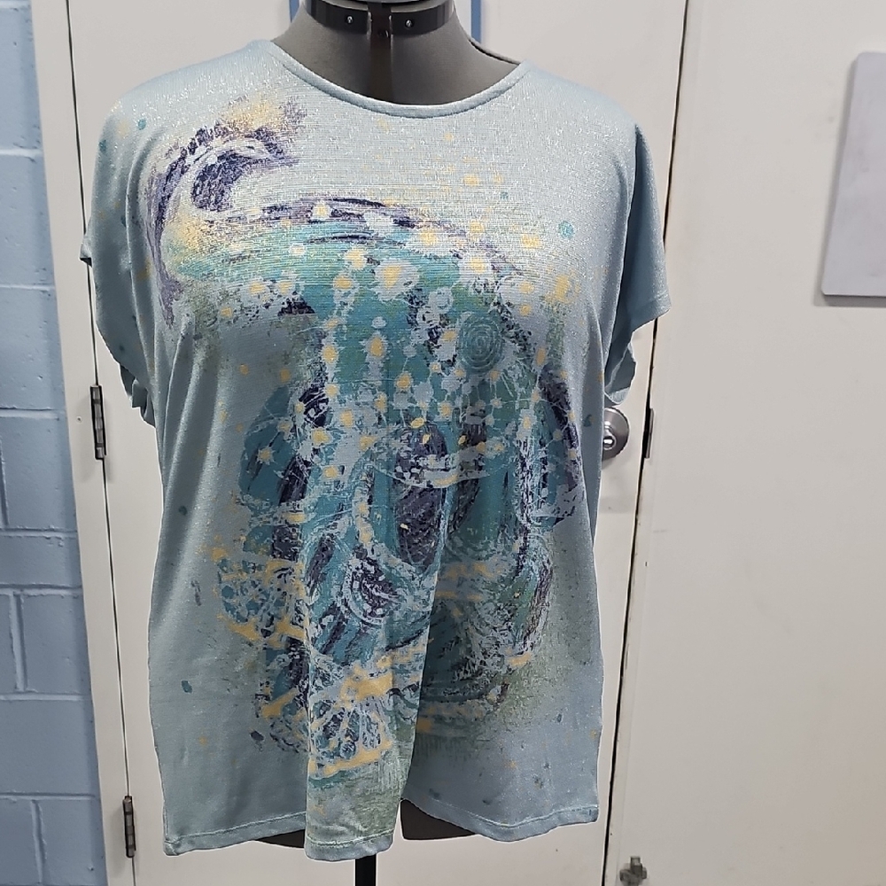 Artistic Swirl Blue Women's Tee